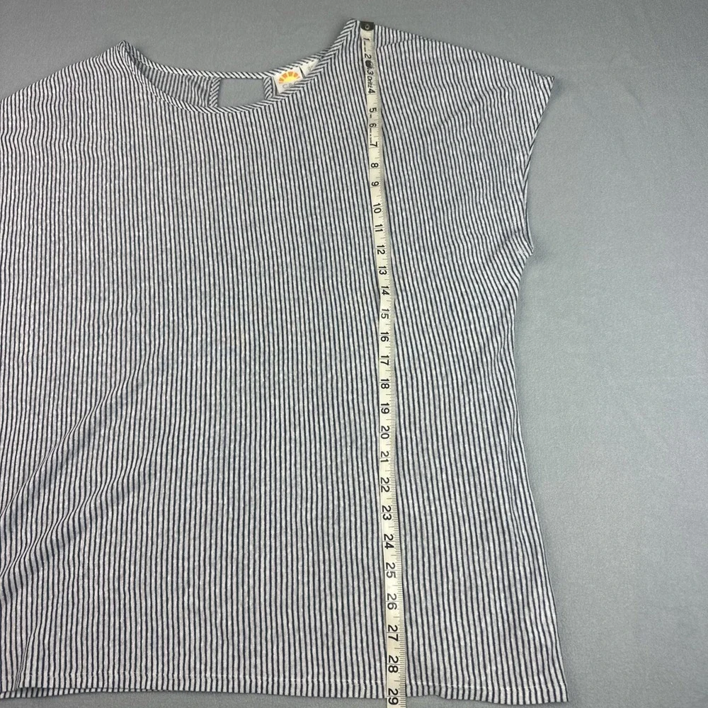 C&C California 100% Linen Top Womens XL Blue White Striped NWOT Coastal Beach